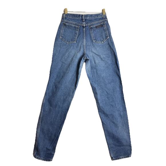 CALVIN KLEIN Vintage 70s-80s USA Made Faded Tapered Mom Blue Jeans Womens 10 - Picture 10 of 12